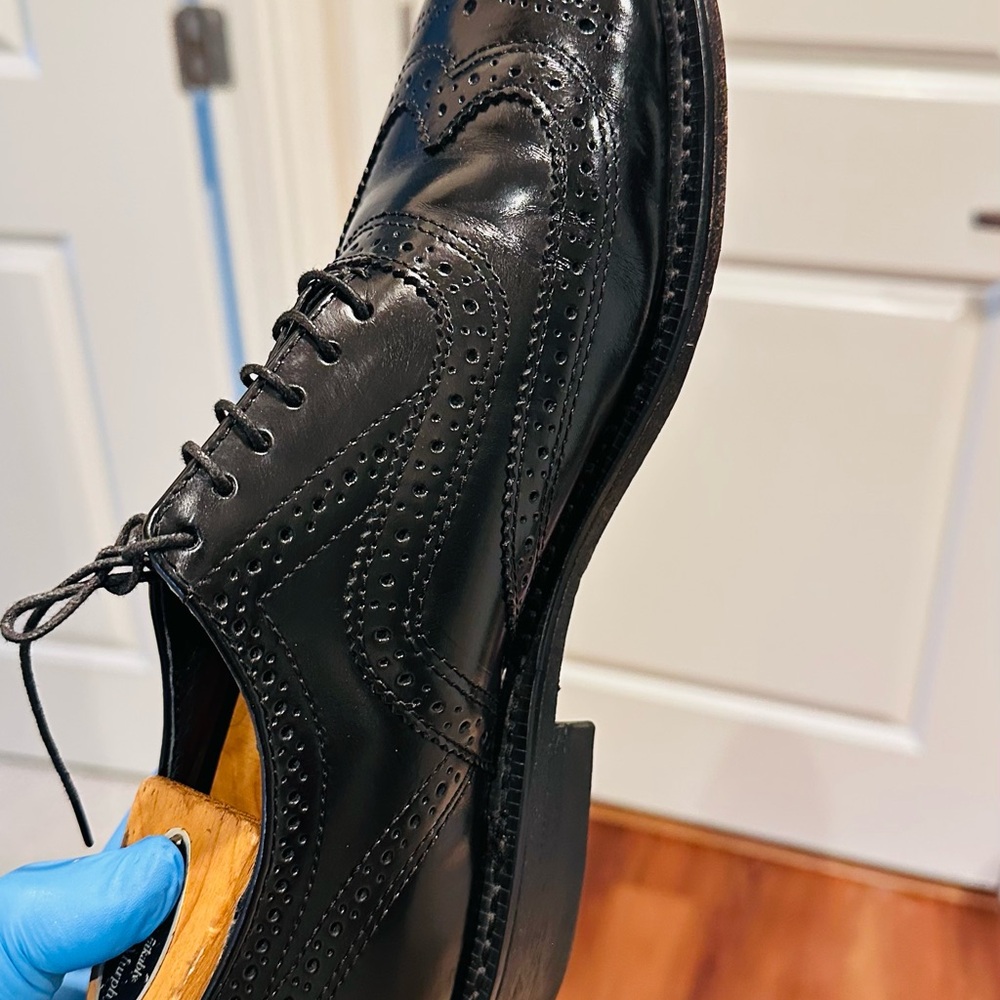 Vintage EXECUTIVE IMPERIAL By Mason Black Leather CORDOVAN Wingtip Shoes. - Picture 10 of 14